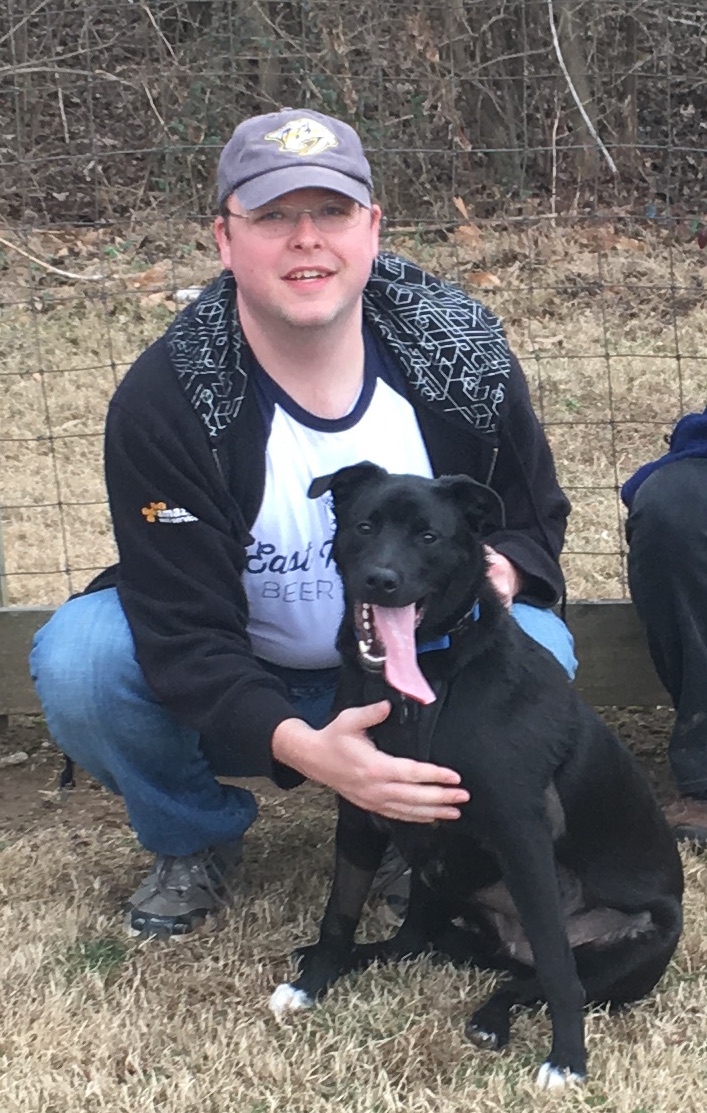 Indy and Stephen at the dog park.